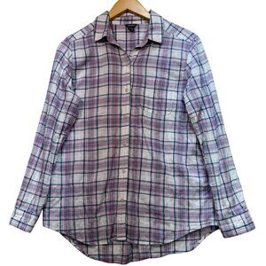 Eddie Bauer Women's Button Up Shirt Long Sleeve Size M Multi Plaid Lightweight